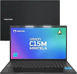 Notebook Positivo Vision C15M Intel Celeron N4500 Linux 8GB RAM 128GB eMMC Tela 15" Full HD IPS Antirreflexo – com Minitela - Cinza