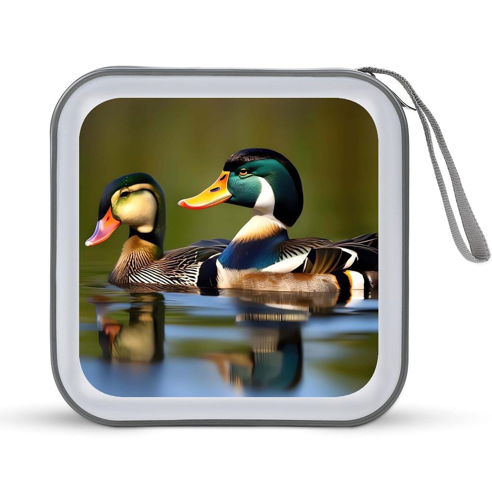 Étui CD rigide 40 capacités antichoc à motif canards colverts pour la maison