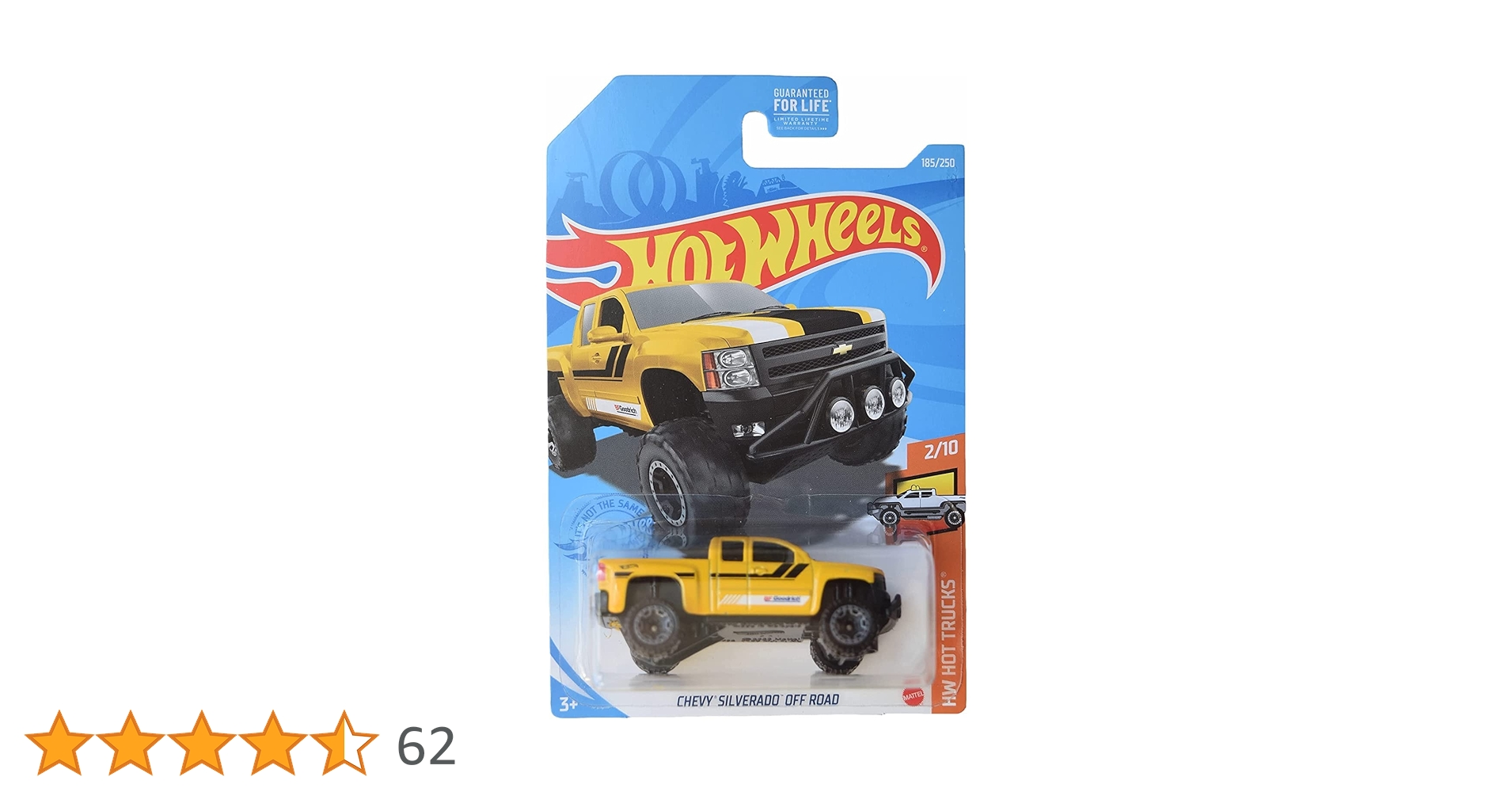 Hot Wheels Chevy Silverado Off Road, [Yellow] 185/250 Hot