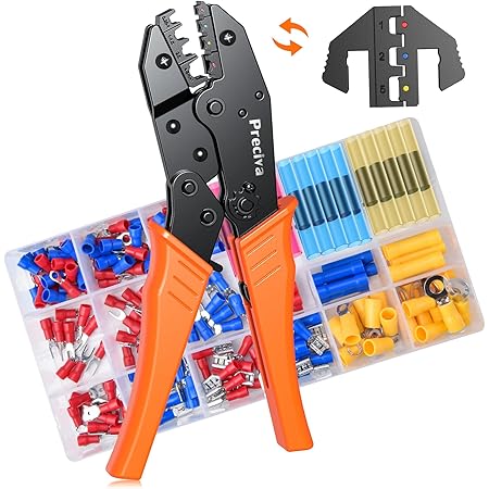 Pince à Sertir, 0.5-6mm² Pince a Sertir à Cliquet avec Boîte
