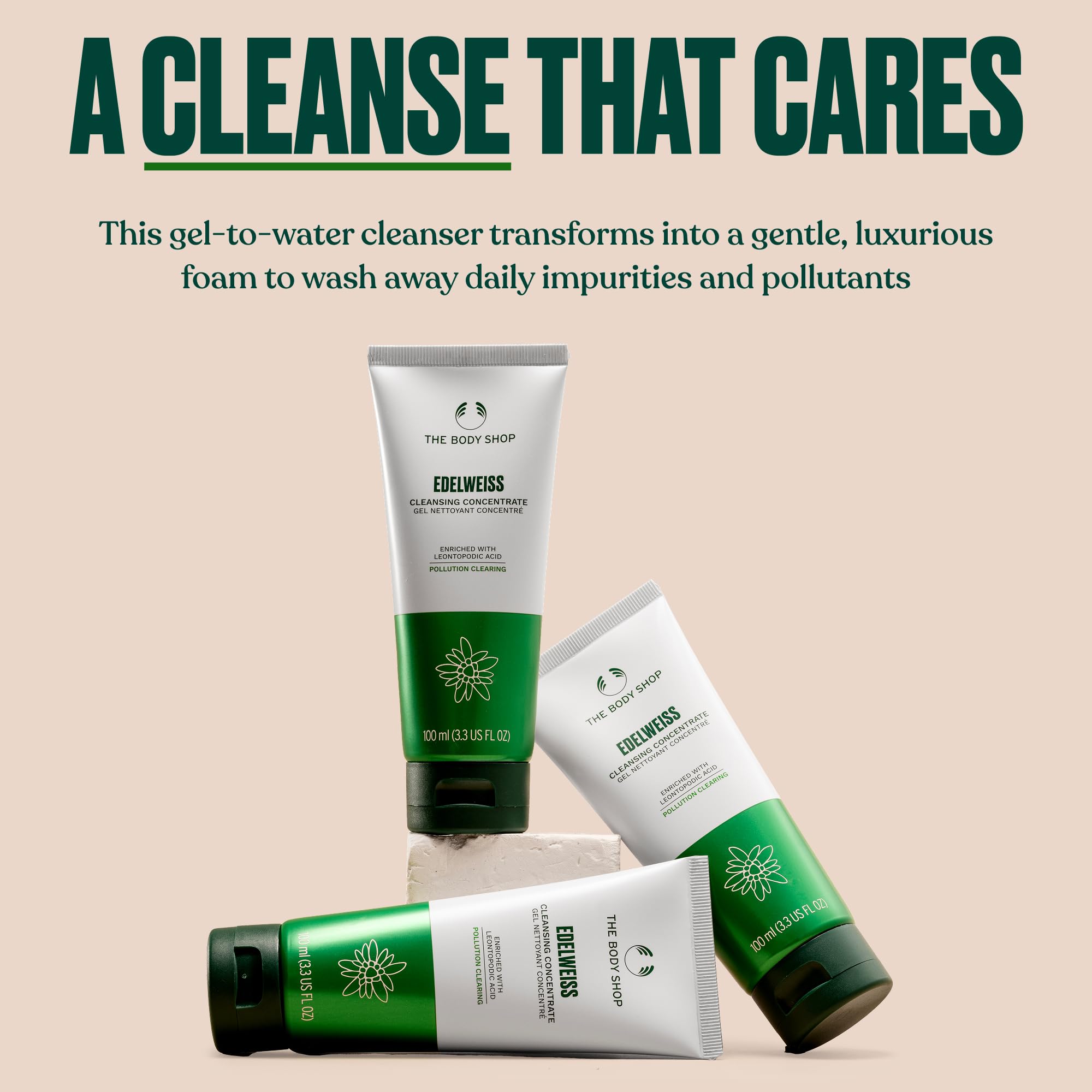 THE BODY SHOP Edelweiss Cleansing Concentrate 100 ml pour adultes, avec formule agréable, hygiène agréable