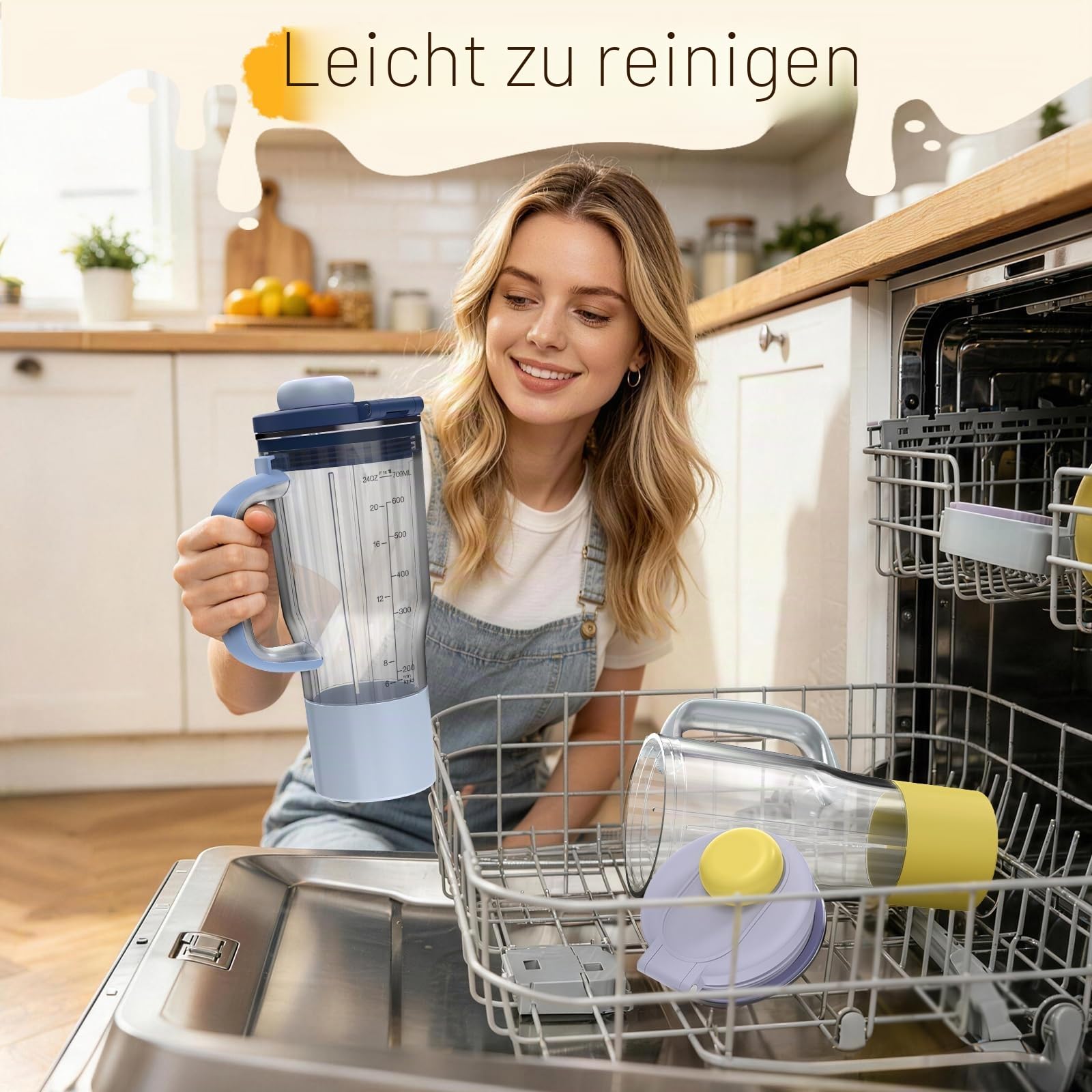 26oz Blender-Becher Ersatz für Ninja BlendBOSS, Reisebecher mit Trinköffnung und Versiegelungsdeckel, kompatibel mit Ninja DB301 DB351 Mixer (Cyberspace)