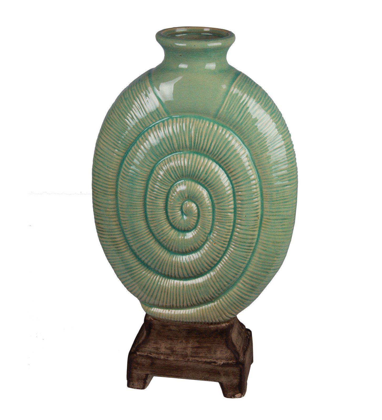 Buy Privilege International 34410 Ceramic Flat Vase, Large, Spiral