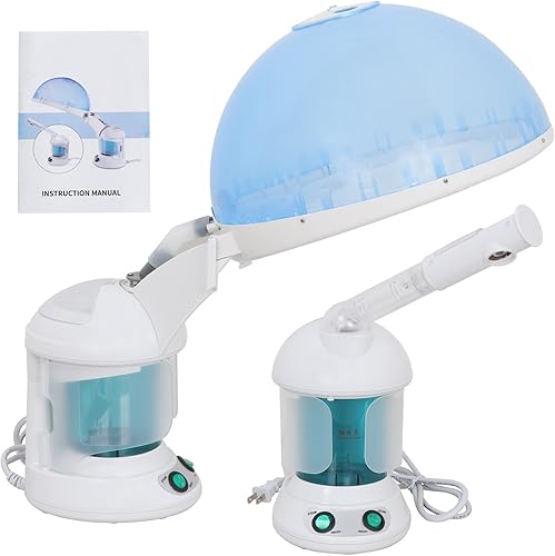 Vaporizador facial para limpieza profunda, máquina de vapor 2 en 1 para uso doméstico natural, acondicionador profundo de cabello negro, vaporizador
