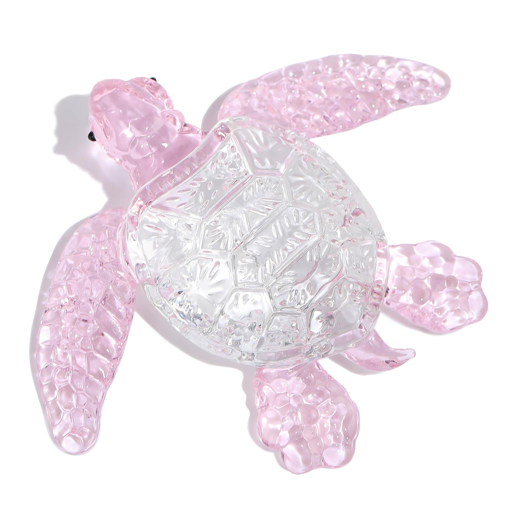 Arikyrist Crystal Pink Sea Turtle Gifts for Women, Tortoise Statue Art Glass Toitose Sculpture Animal Lovers, Collection Figurine Home Decor, Paperweight Birthday Present for Her