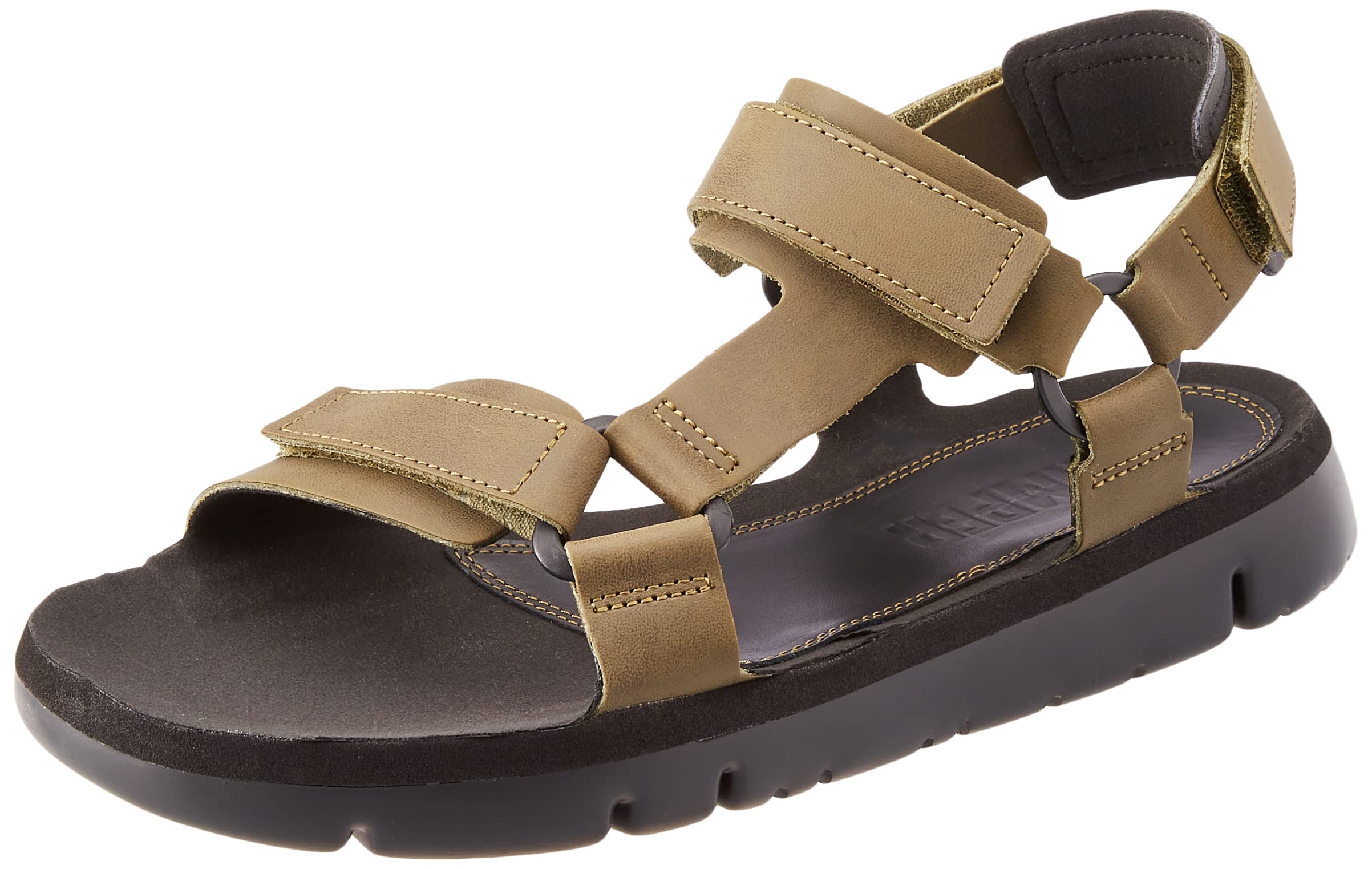 Camper Oruga Sandalo Uomo K100470 – Nero, In Pelle E Poliestere Riciclato, Suola EVA, Design Sportivo E Sostenibile