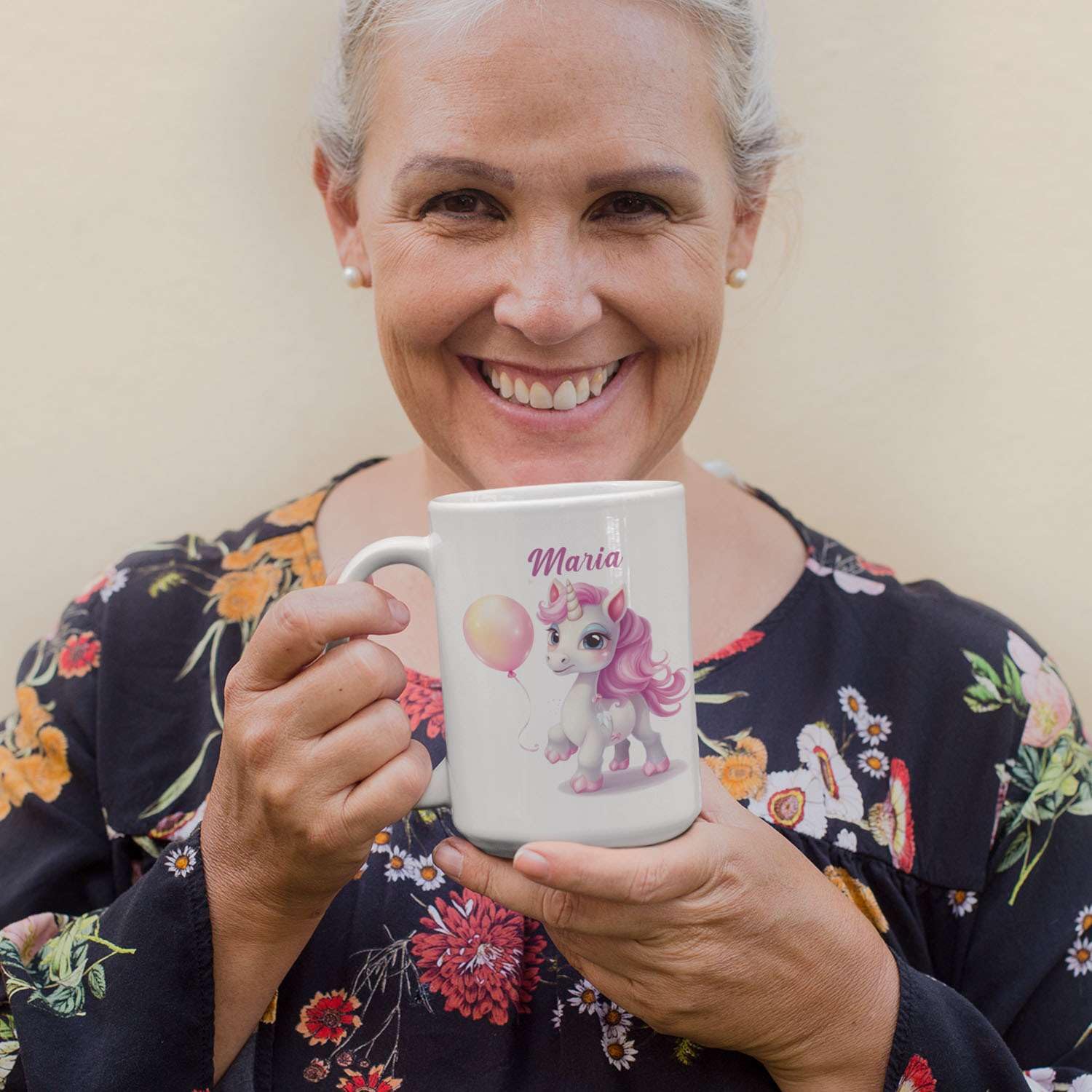 Amazon.com: Personalized Pink Unicorn & Balloon Coffee Mug