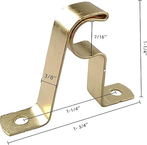 Miniatura 2 de Soportes para barra de café de 716 pulgadas, soportes para barra de cortina para montar una barra de cortina en la pared (5 doradas, 4 piezas)