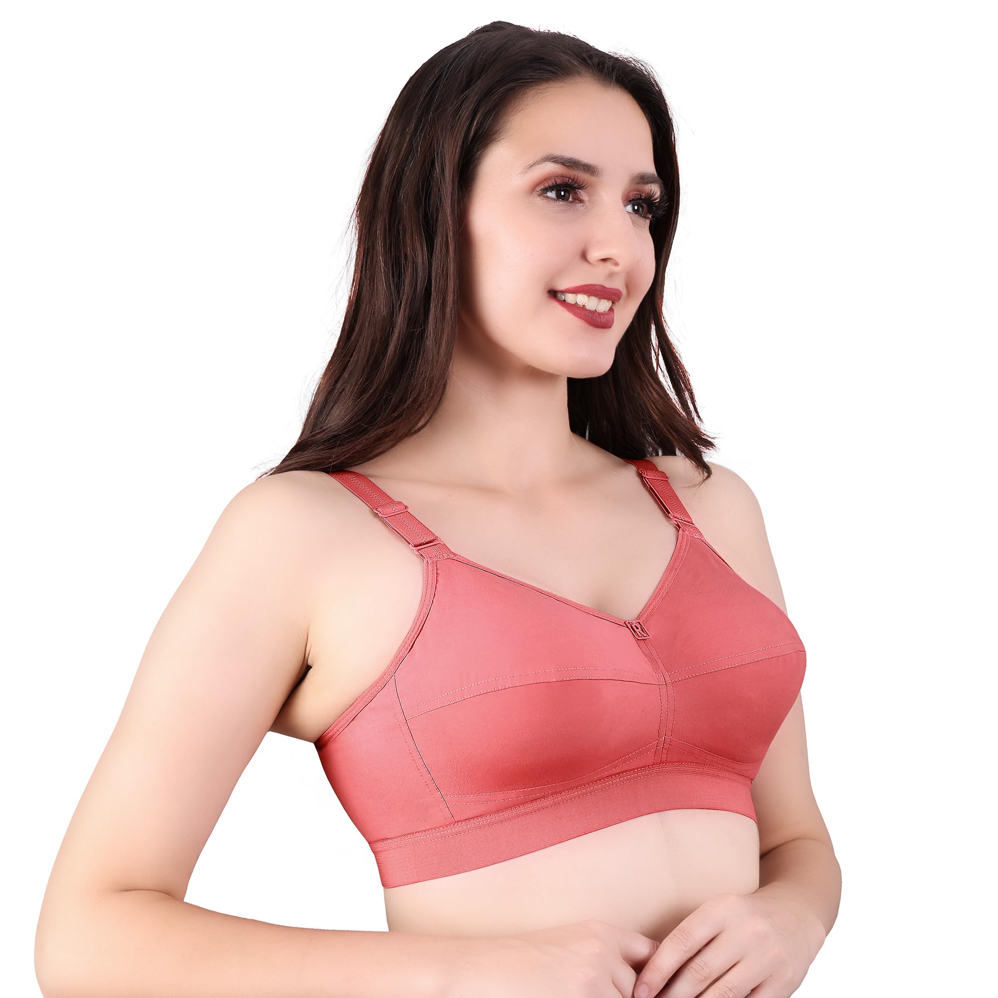 TRYLO Women's Cotton Wire Free Casual Full Coverage Bra