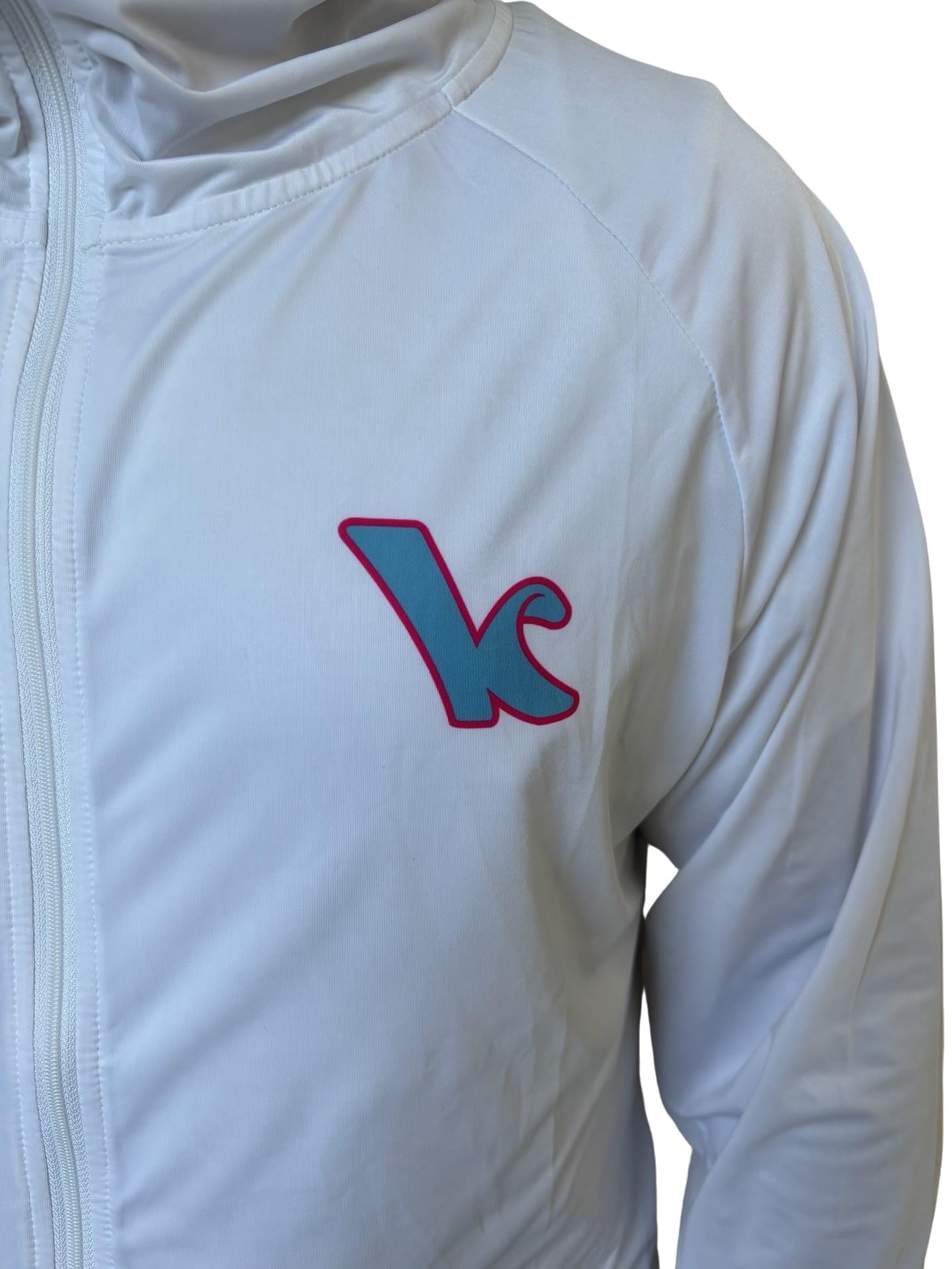 KiteKulture Logo Jacket White Zippered with Hood UV Protection for Kitesurfing Kiteboarding Surfing Paddle Boarding Foiling (Extra Large)