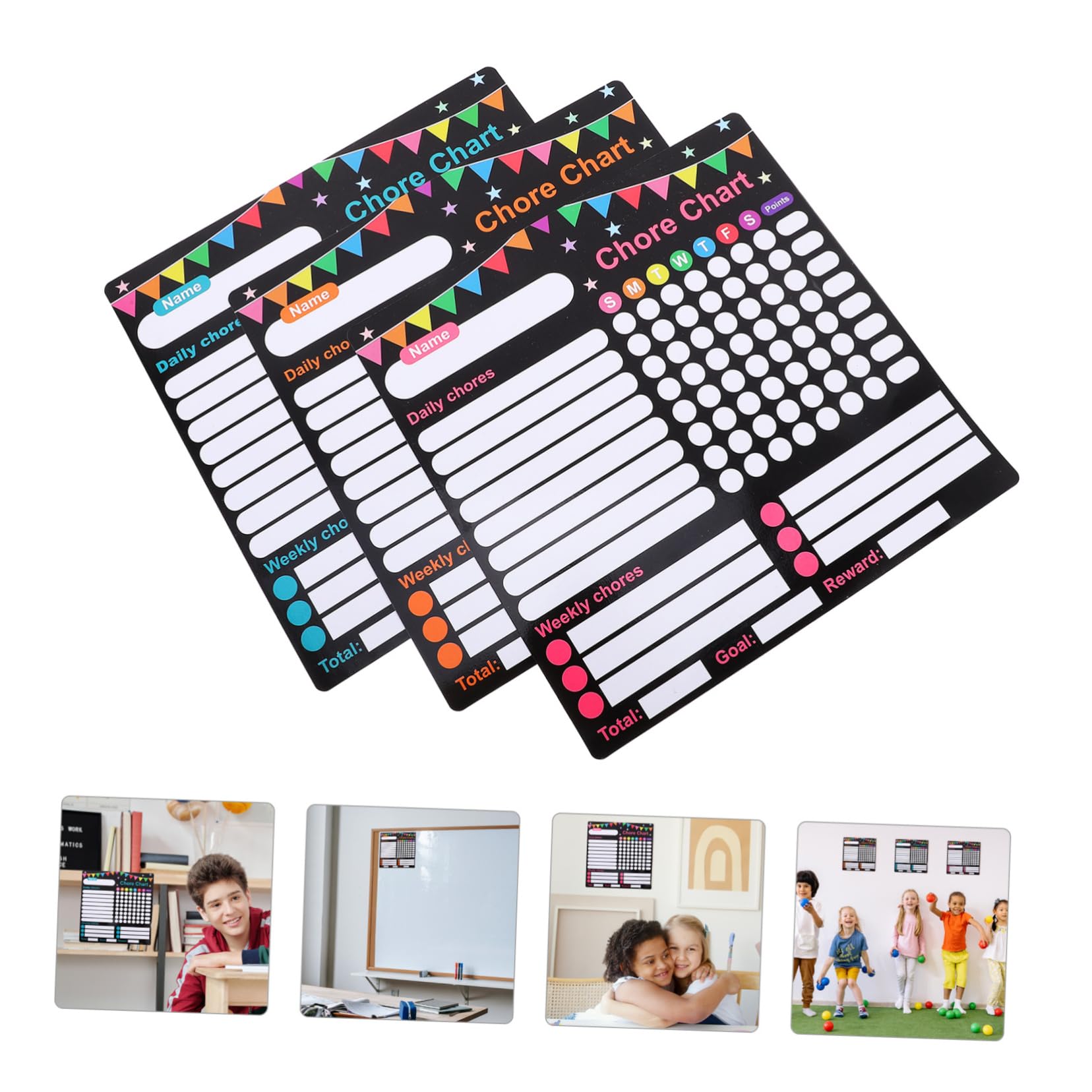 Planificador Semanal De 3 Piezas Para Tareas Familiares Tabla De Recompensas Calendario Visual Para Recompensas Magnéticas Tabla De Responsabilidad Para Niños Imán De Goma