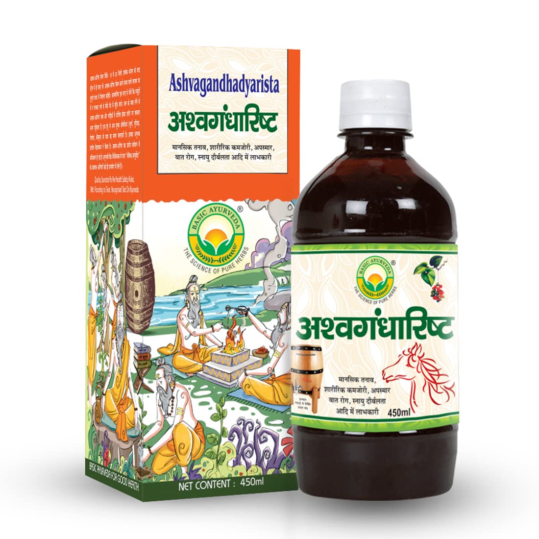 Buy BASIC AYURVEDA Ashvagandhadyarista 450ml Pack of 3 Ayurvedic