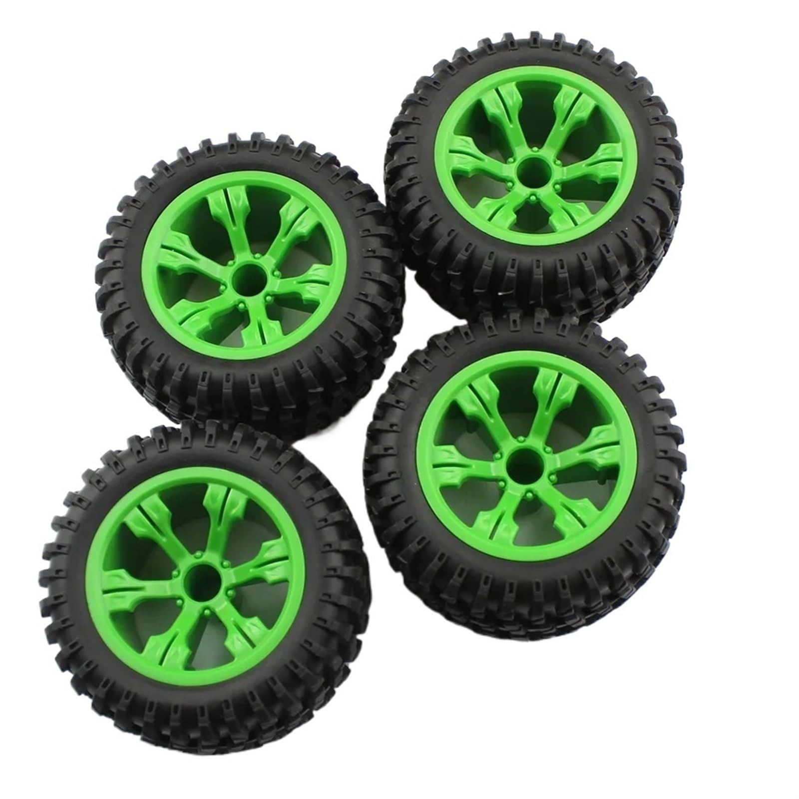 Juego De 4 Neumáticos Todoterreno 1/12 Con Llanta Y Llave – Repuesto Verde Para WLtoys 12428 Y 12427