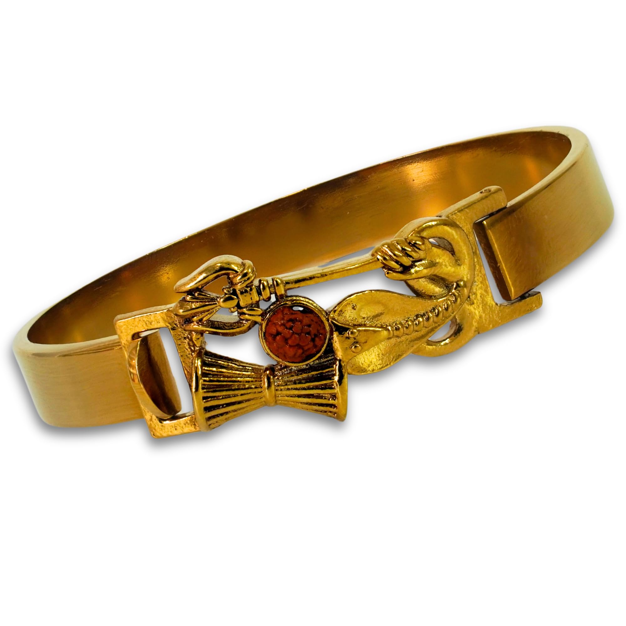 Japam Gold Plated Om Damroo Rudraksha Bracelet | 5 Mukhi Rudraksha Bracelet for Men & Women | Free Size (8.5 Inches) (B0CRVMXVYF) Amazon Price History, Amazon Price Tracker