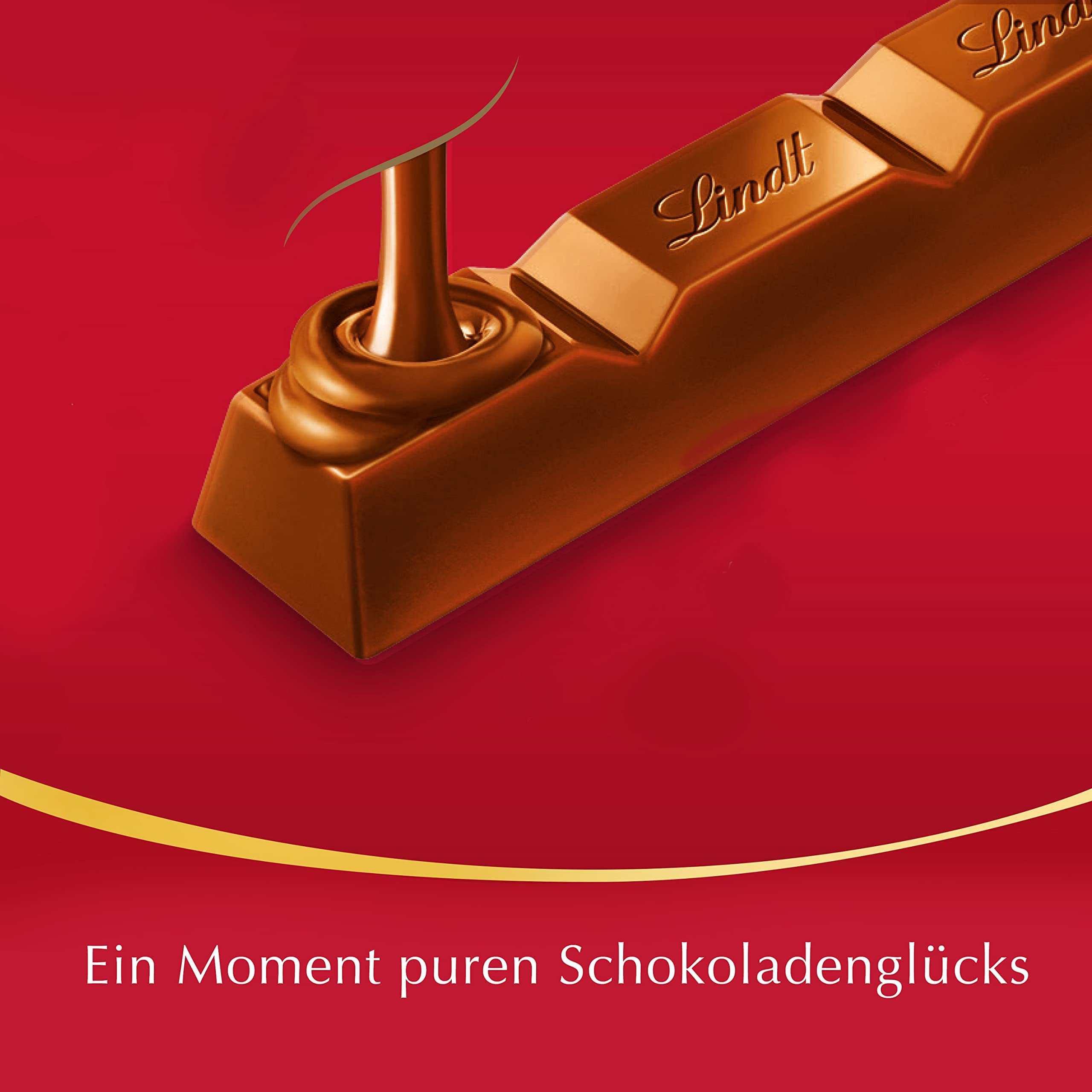 Lindt Schokolade LINDOR Vollmilch Schokoladen-Sticks | 24 x 38 g Schokoladenriegel | Mit zartschmelzender Vollmilch-Schokoladenfüllung | Pralinen-Geschenk | Schokoladen-Geschenk | Großpackung