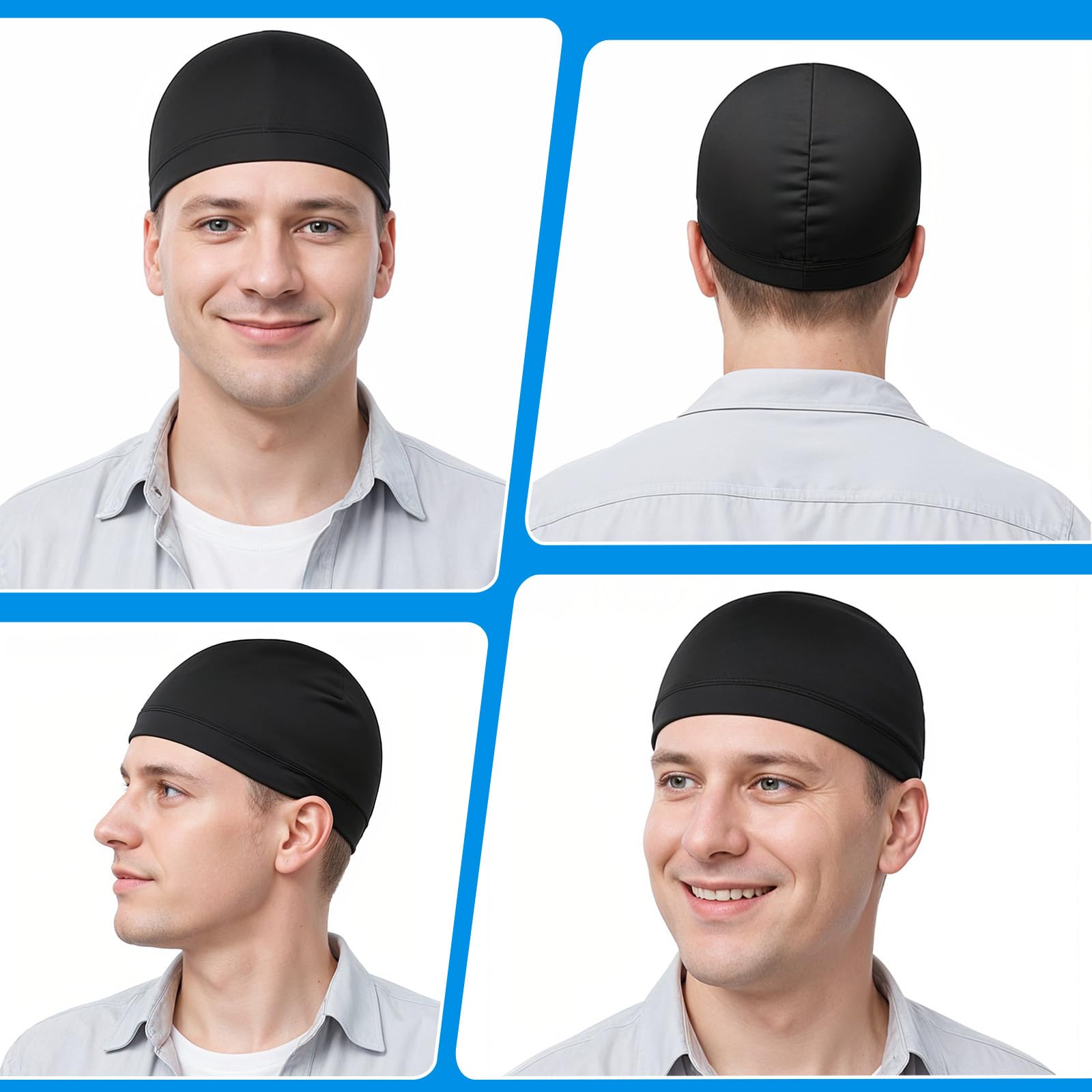 2 szt. Jedwabna czapka z falami dla mężczyzn, jedwabista elastyczna opaska, durags, unisex, dorośli, kobiety, satynowy jedwabny czepek do spania, miękki, oddychający, satynowy durag, dopasowany do