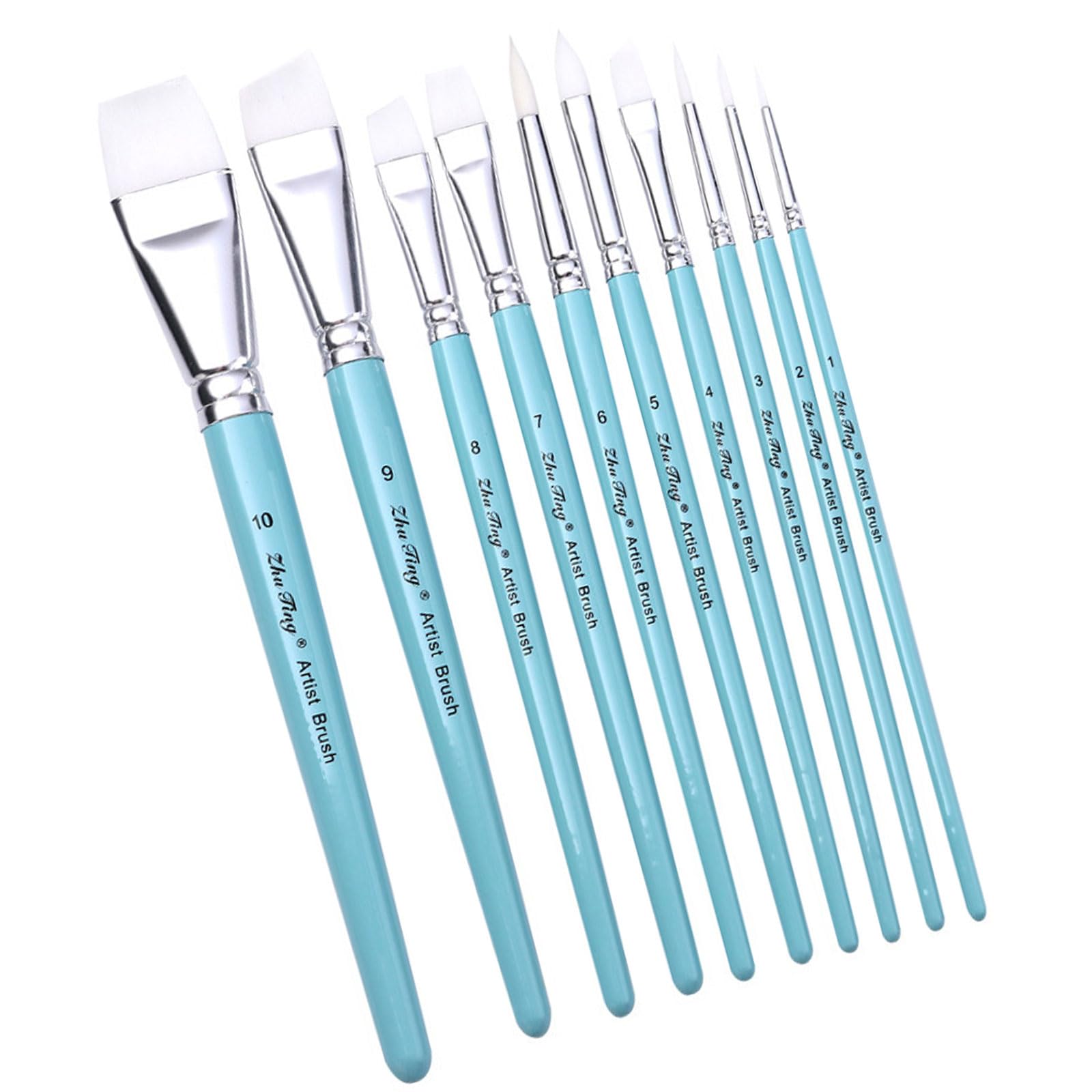 10 Pcs Detail Paint Brushes Acrylic Paint Brush Nylon Hair Painting Brushes Artist for Watercolor Body Painting