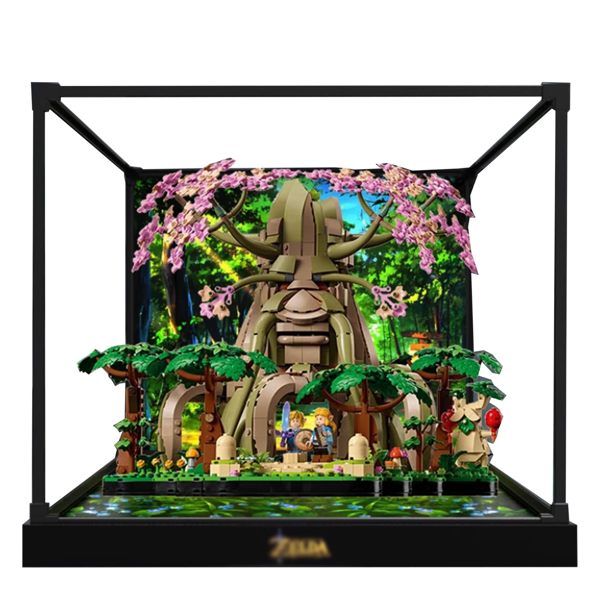 Qixindgyh Yellow Acrylic Display Case For Lego 77092 Deku Tree Building Set,Clear Display Case, Dust-Proof Display Case Compatible With Lego 77092 (Only Display Case) (Background)