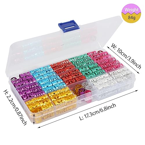 Miniatura 2 de 170 piezas de joyería para el cabello para trenzas, puños para el cabello para trenzas Loc, joyería para mujeres negras, anillos para trenzas de