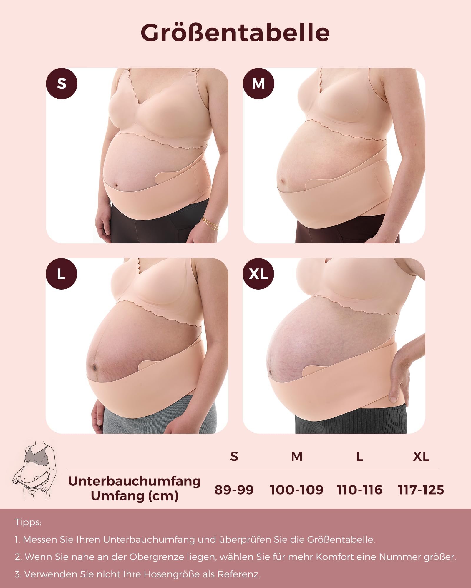 Momcozy Schwangerschafts-Bauchband – Ergonomische Rückenstütze & atmungsaktives Material – Verstellbarer Umstandsgürtel zur Linderung von Bauch-, Becken- und Rückenschmerzen