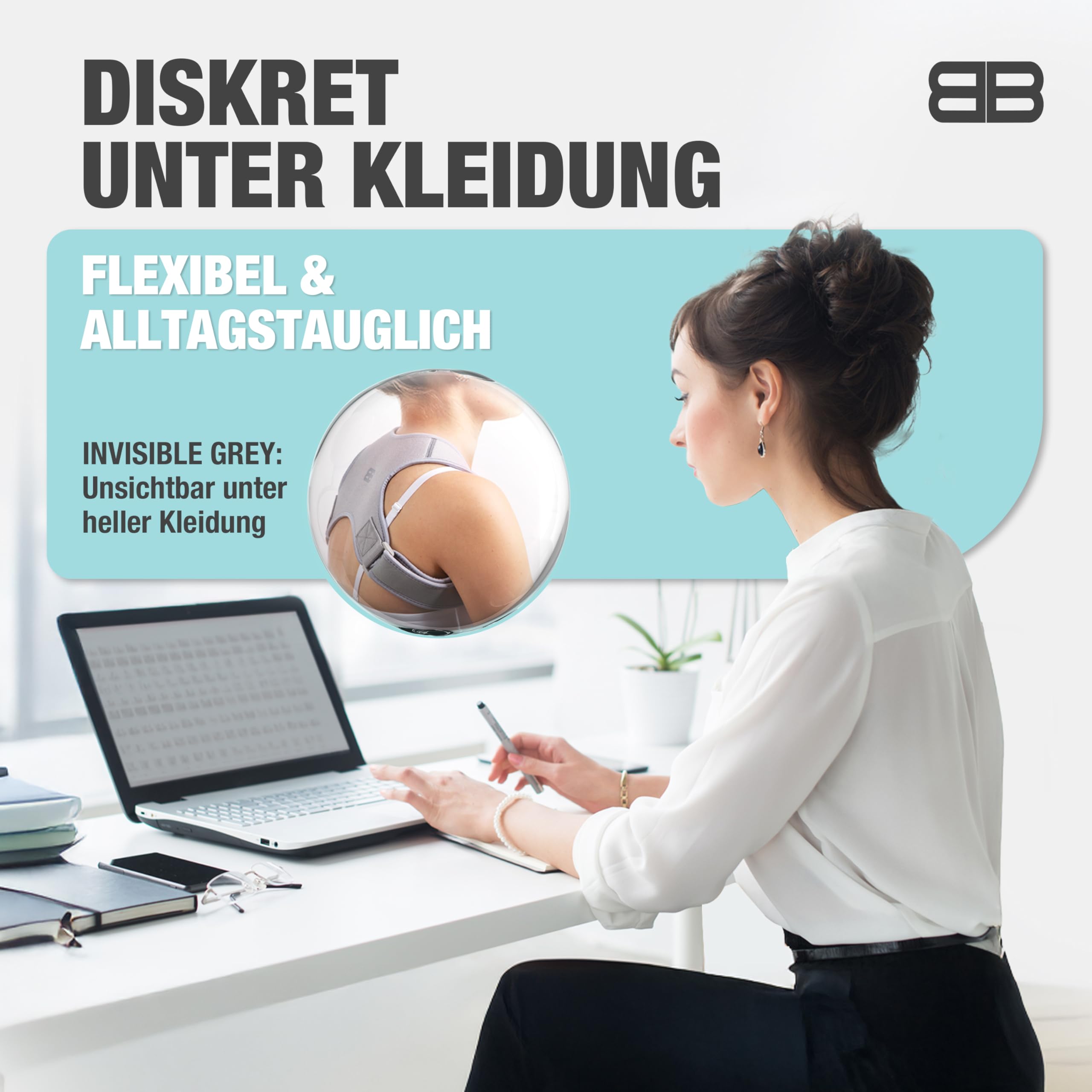 BACK BODYGUARD verstellbarer Körpergurt - atmungsaktives Neopren - Klettverschluss - Schwarz, M