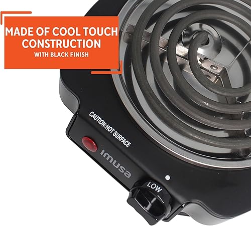 Miniatura 3 de IMUSA Quemador eléctrico individual, negro