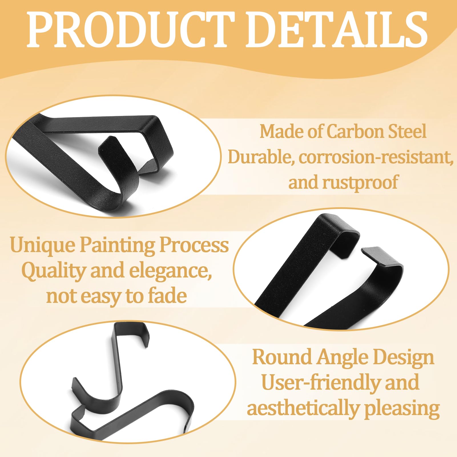 SMCEHEYA Over Door Hooks 5Pcs, Over Door Hanger for Leaf Depth 2.2cm (0.8") - Image 3