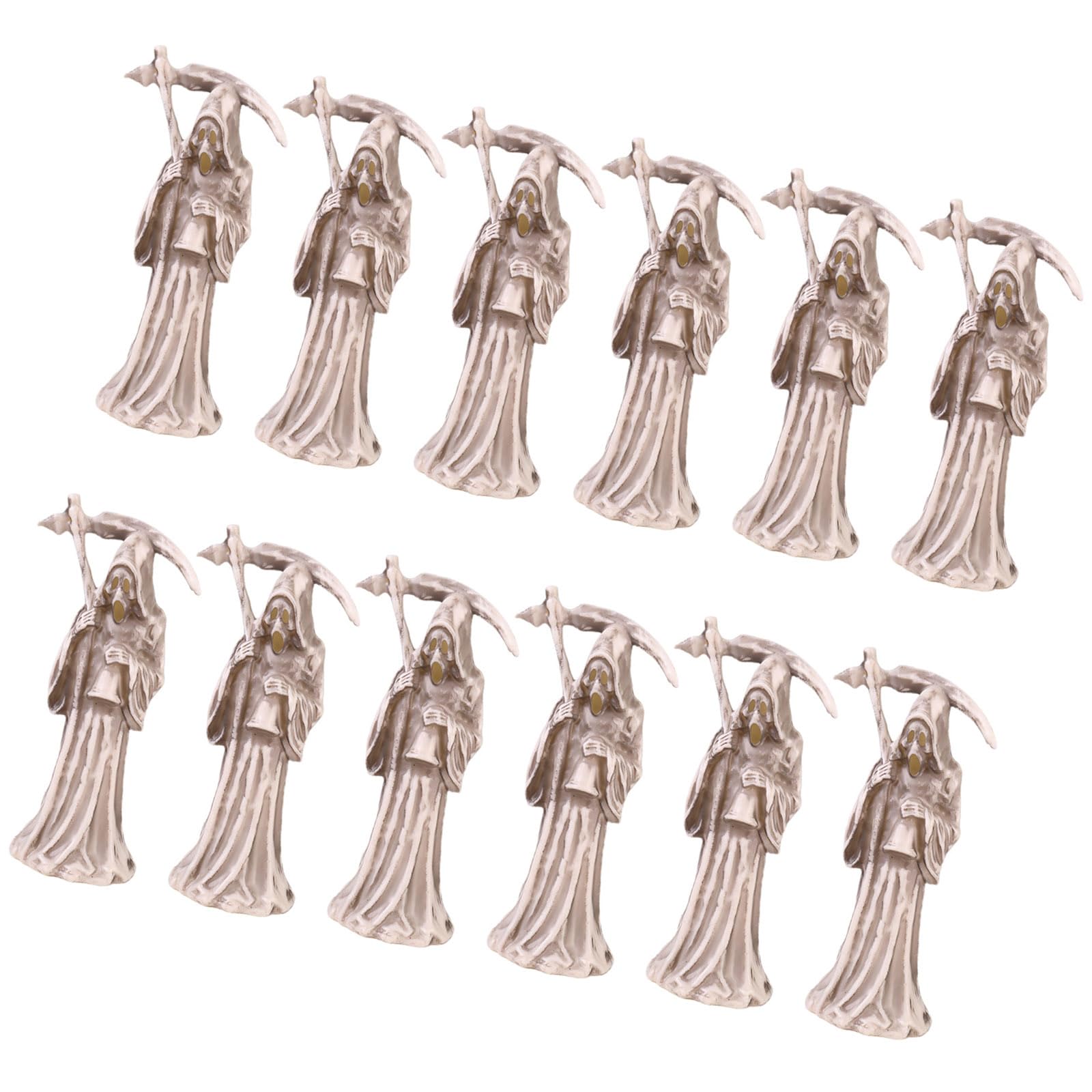 Shntig 12Pcs Realistic Plastomer Death Scythes Ornament Halloween Decoration for Themed Parties and Photography Quick Arrange Halloween Deck
