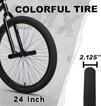 cubsala Echo 20 24 Inch Beginner BMX Bike for Boys Girls | High Tensile Steel Frame, Rear U-Brake, 4 Pegs, 85% Pre-Assembled, Unisex BMX Bicycle for Outdoor Riding