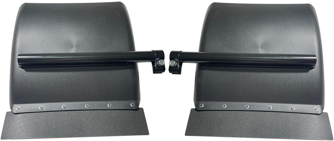 2PCS Poly Quarter Fender Set for Semi Truck, 24" x 24" Black Plastic Quarter Fenders with Mounting Hardware and Tube Bracket Fit for Freightliner, Kenworth, Peterbilt, Volvo Trucks