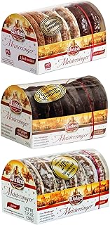 Wicklein Meistersinger Lebkuchen Gingerbread Cookies Three Pack Assortment Original, Chocolate Coated, & Glazed, 7.05oz each