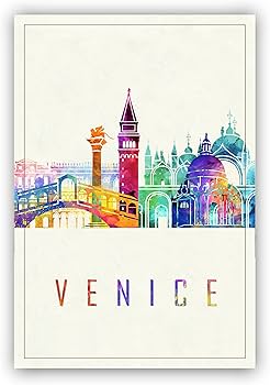 Amazon.com: Modern Illustration World Cities Poster, Venice