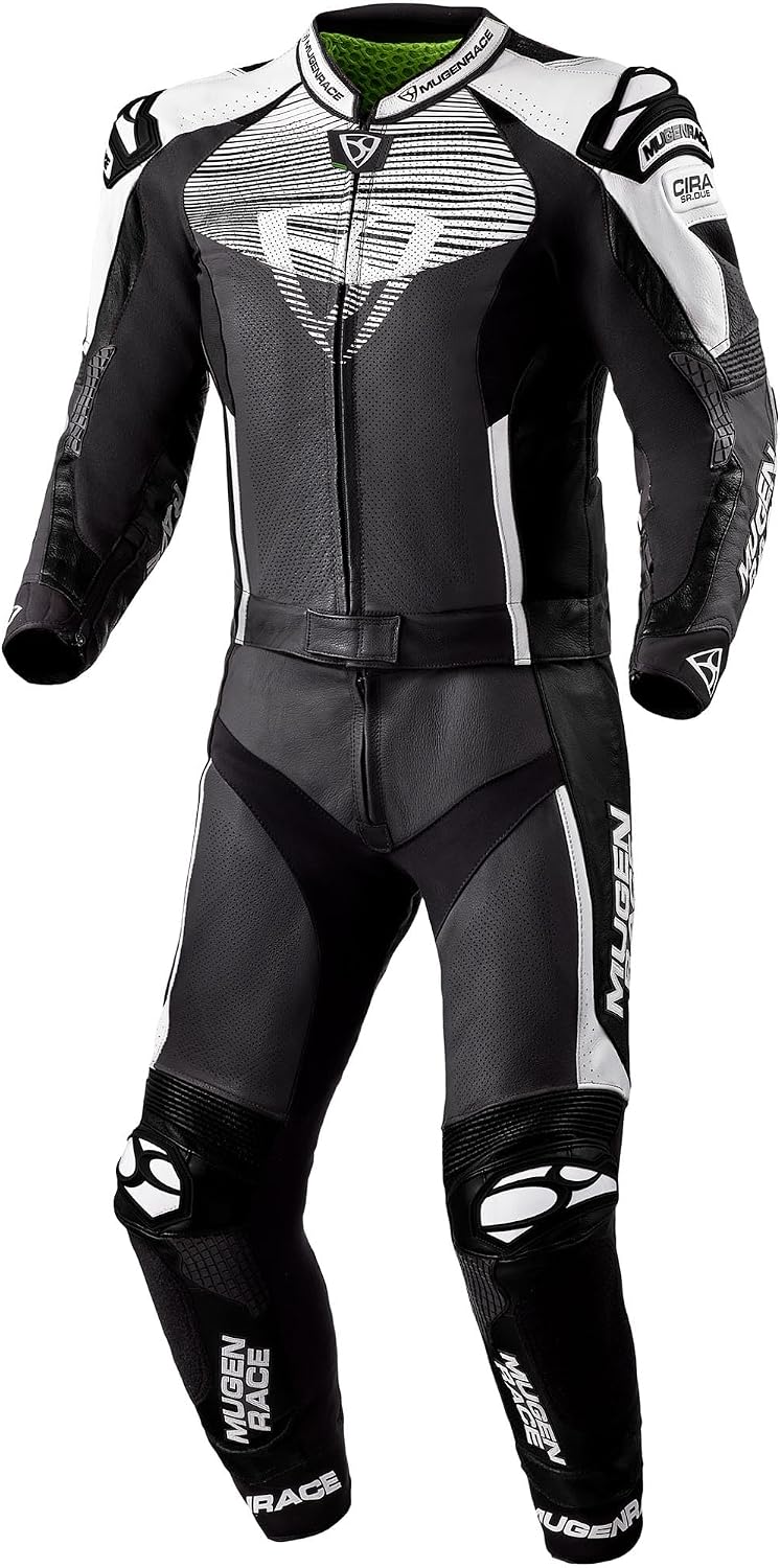 Scorpion perforowany dwuczęściowy skórzany kombinezon motocyklowy, czarny/biały, 60