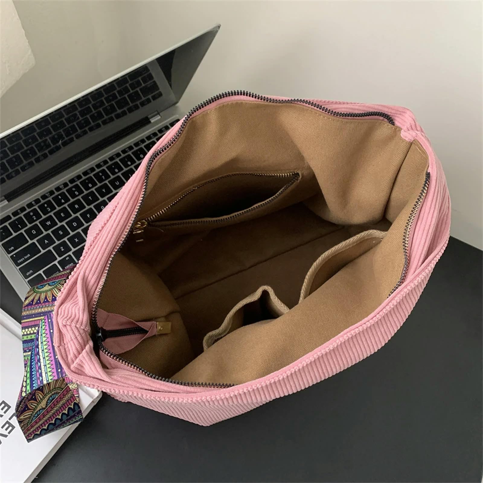 MdybF Rucksack Damen Frauen Cord -umhängetasche Große Handtasche Große Lässige Tasche Leinwand Aus Massivem Stofftasche Reißverschluss Crossbody
