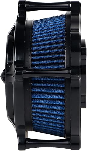 Miniatura 6 de SHMTOOL Limpiador de filtro de aire de turbina de motocicleta, sistema de filtro de admisión azul para Harley Touring M8 Road King FLHR FLHX FLHT