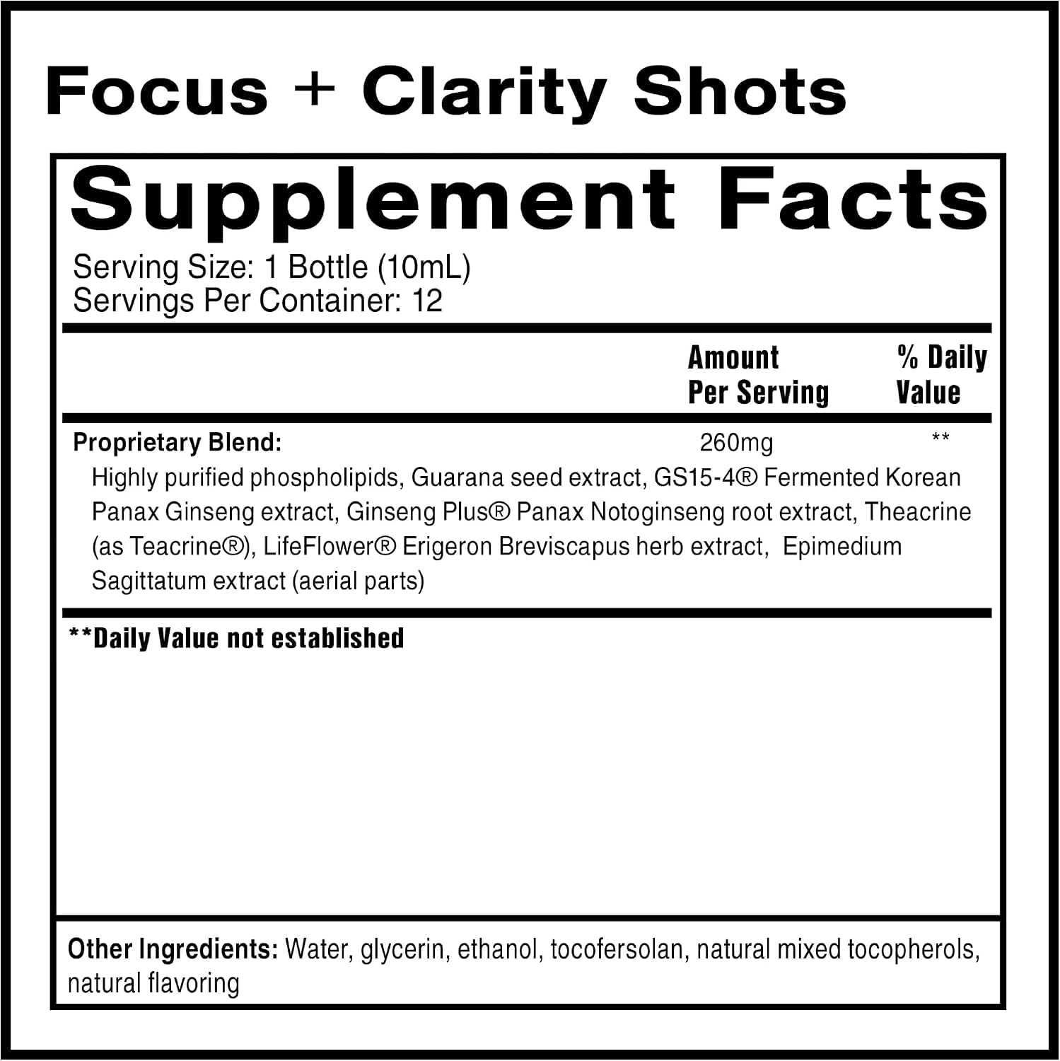 Quicksilver Scientific Focus + Clarity Shots, Box of 12, 10 mL — Amazon image 2