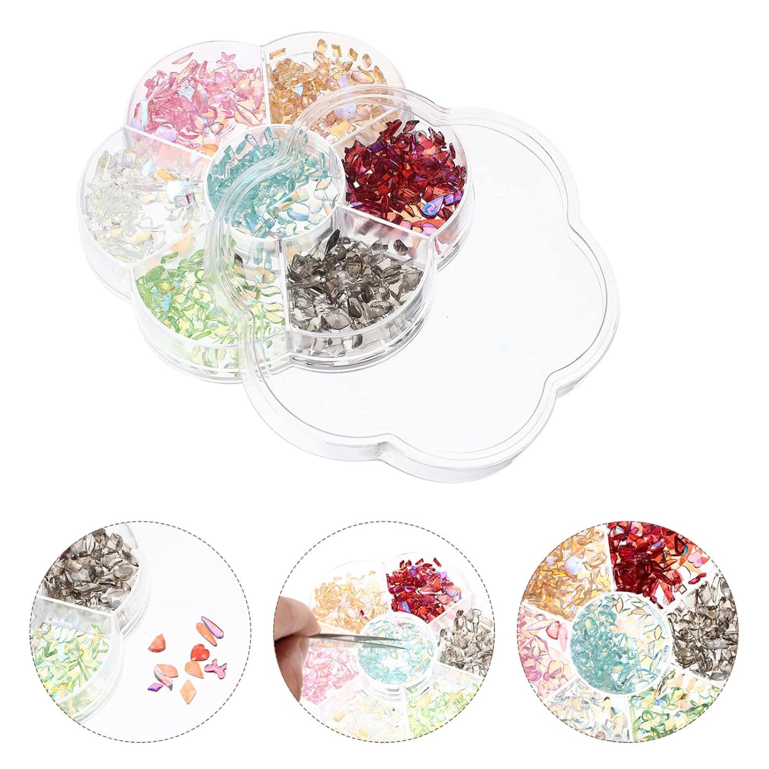 Mixed Nail Art Crystals Gems for Manicure Sparkling Nail Decoration for Festivals Crafts Eye-catching