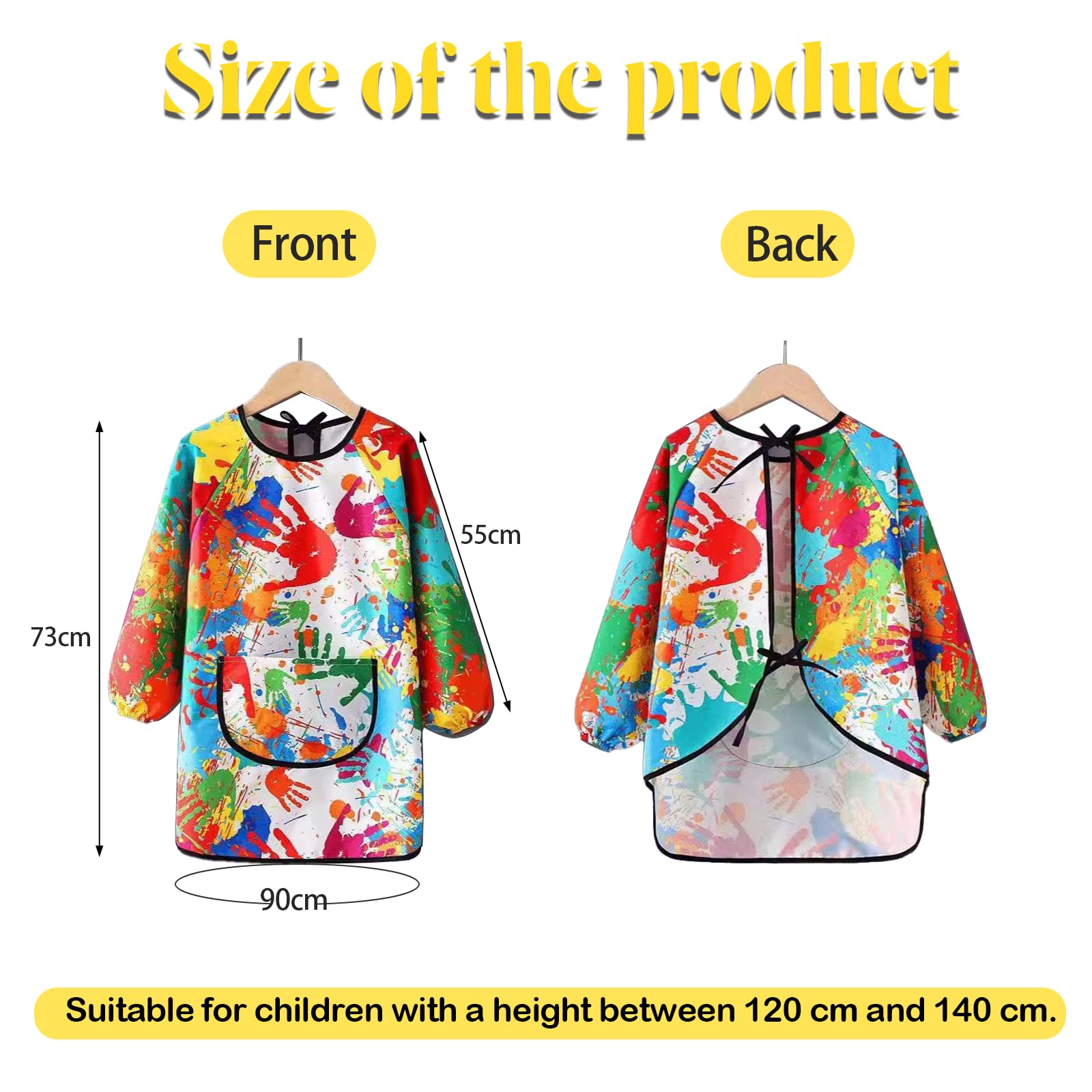 KASURE Kids Art Aprons for Painting 2Pcs Waterproof Childrens Apron With Large Pockets - Image 2