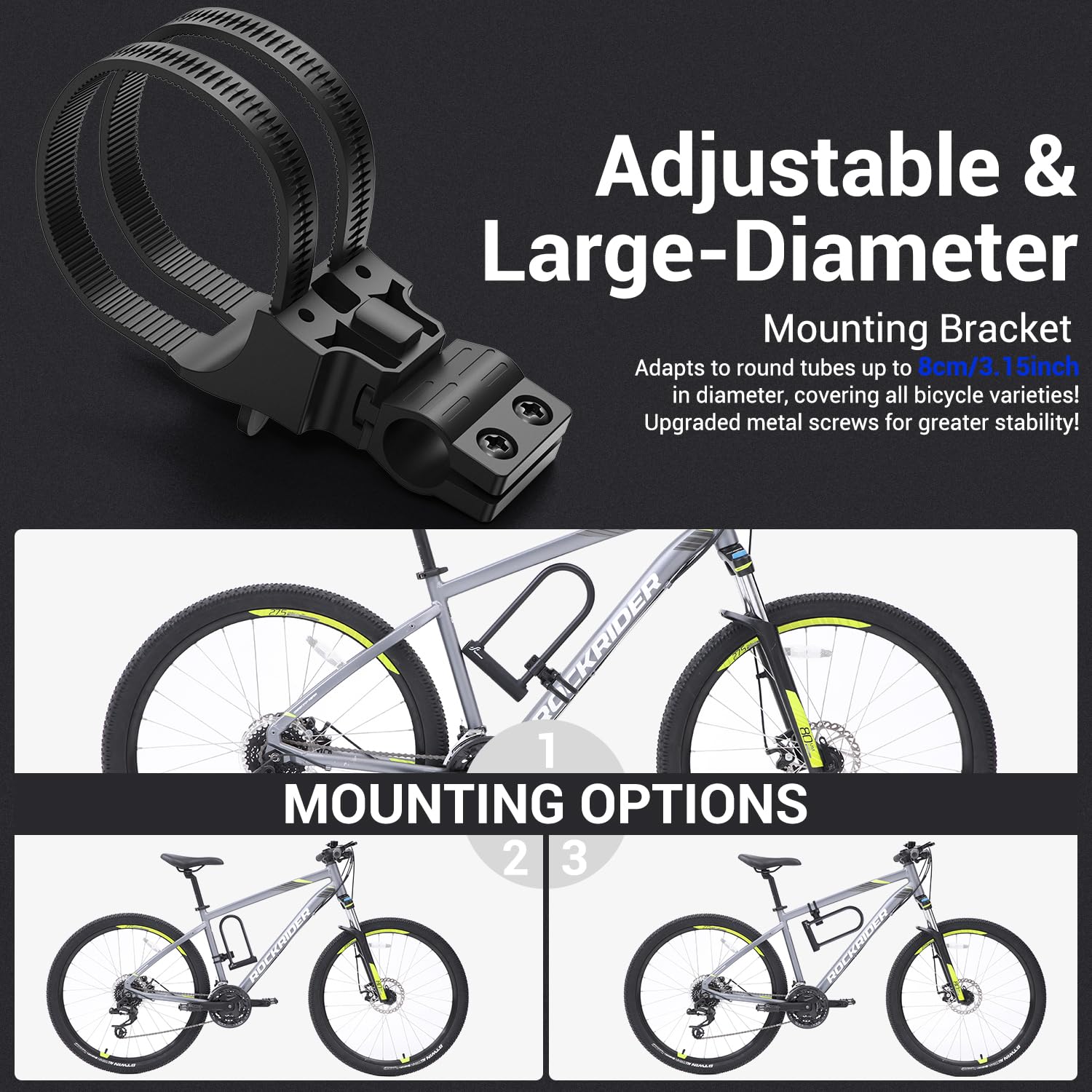 Sportneer Bike Lock, 18mm Heavy Duty Bike U Lock Plus Size with