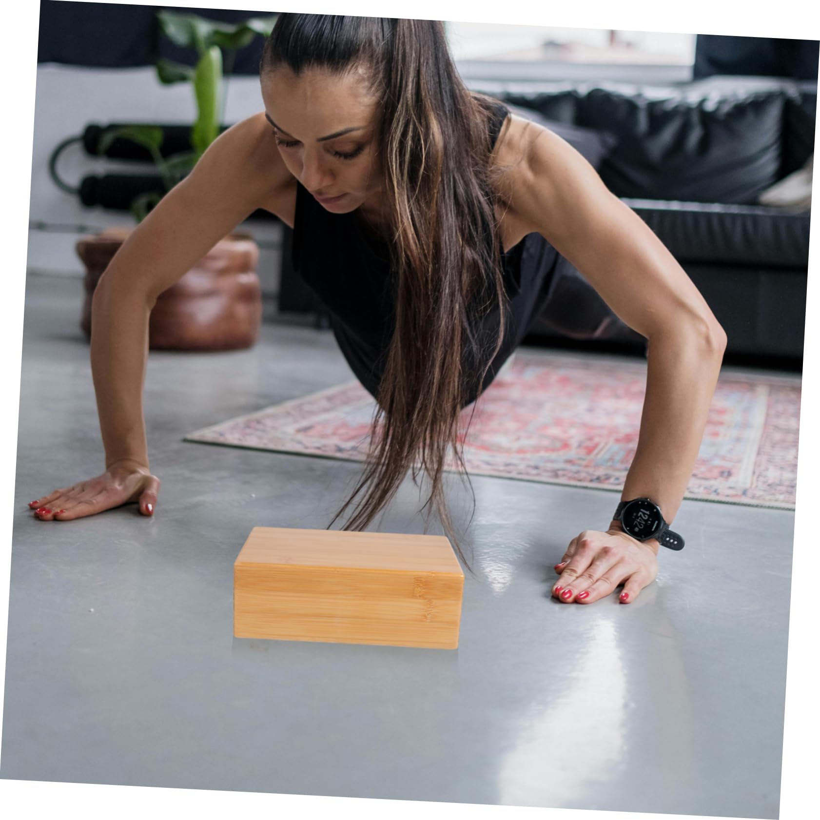 Ladrillo de Yoga de Bambú Natural para Entrenamiento en Casa, Bloque Seguro y Fácil de Limpiar, Accesorio Esencial para Ejercicios de Yoga y Fitness