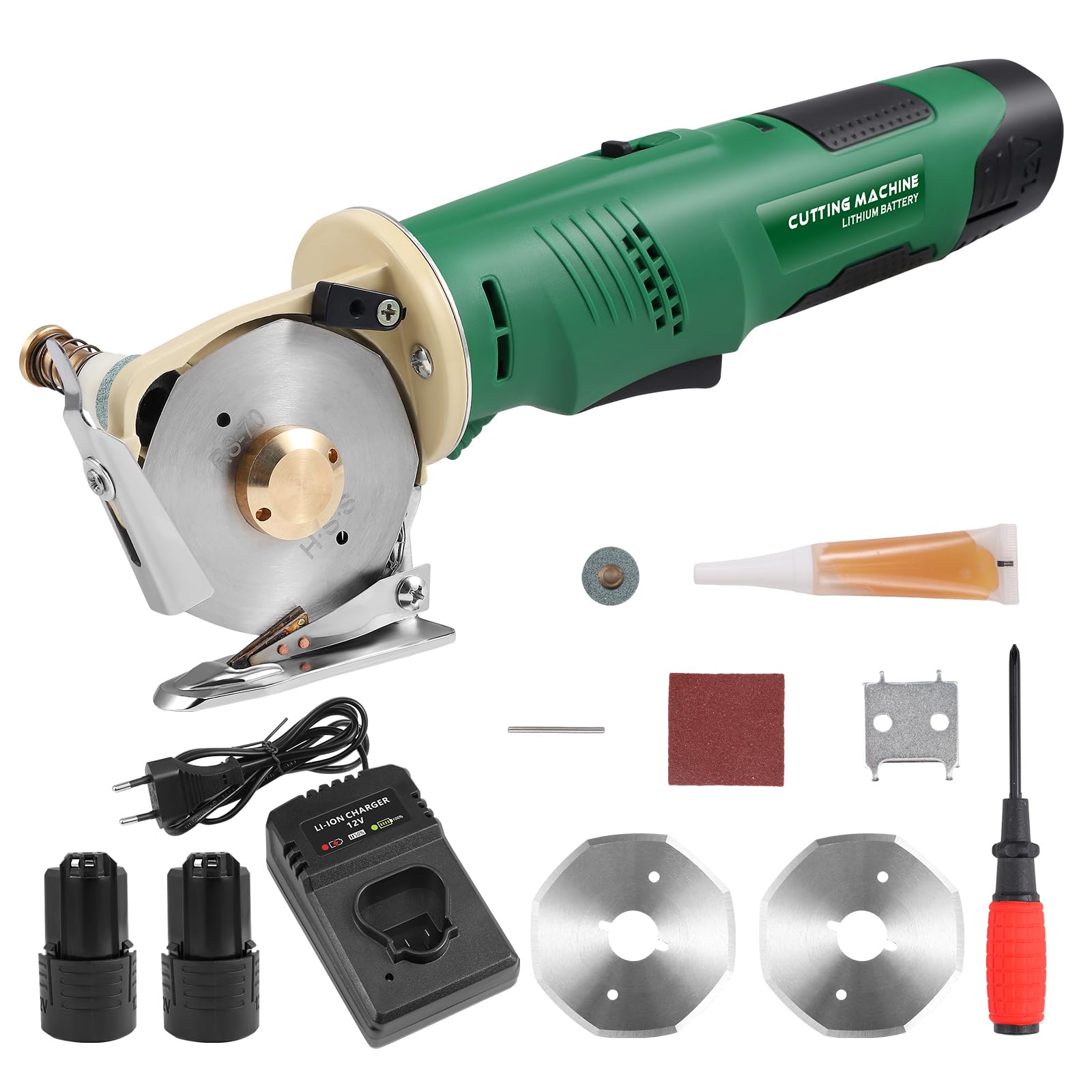 Portátil tijeras electrica costura 240W 2000mAh cortador de tela 2000RPM tijeras eléctricas para cortar tela espesor máximo de corte 25mmpara cuero,caja de cartón..