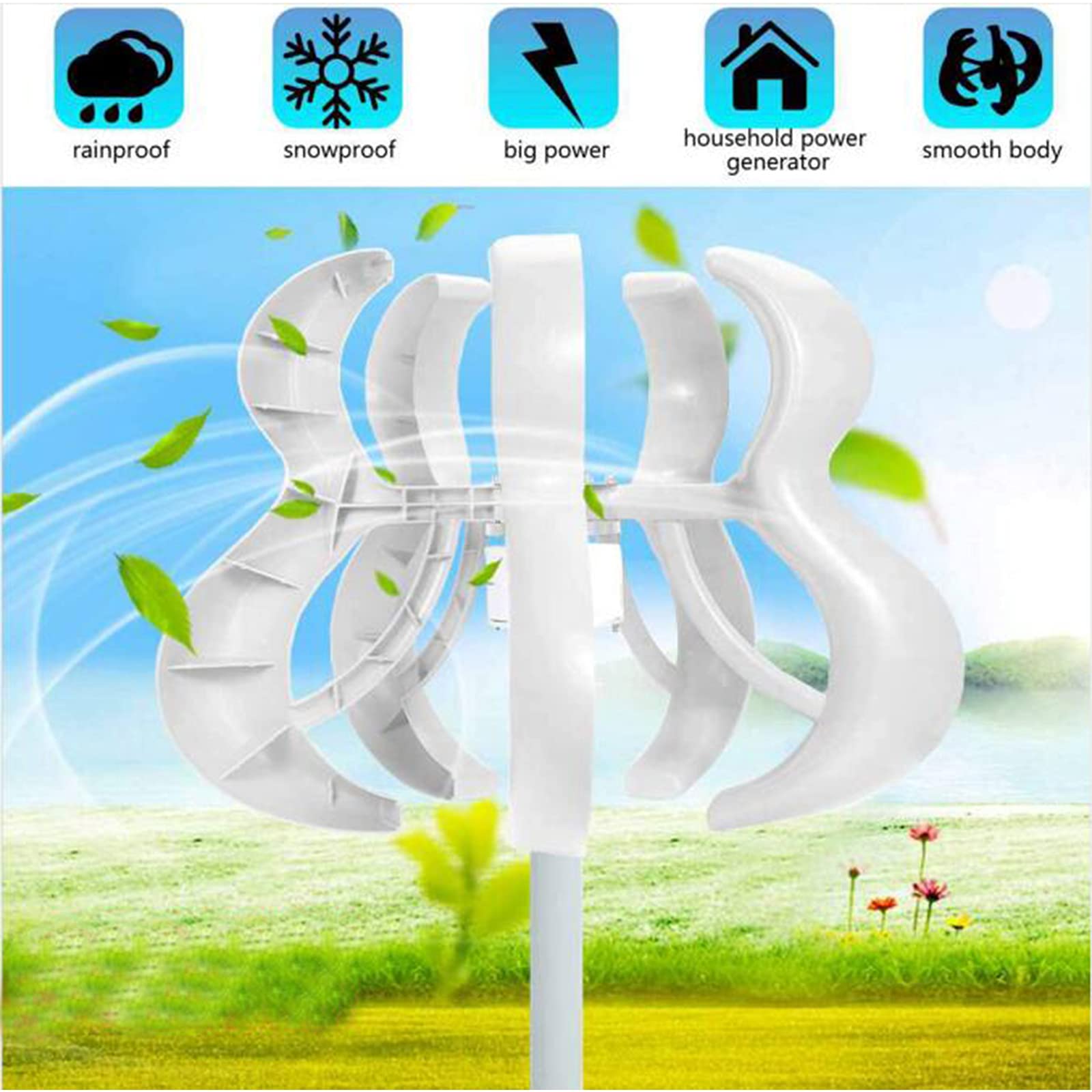 12000W kein Geräusch-vertikaler Windkraftanlagen-Generator, niedriger Wind-Start-Hauptwindkraftanlage, die Windkraftanlagen an den niedrigen Windgeschwindigkeiten startet (12V-48V)