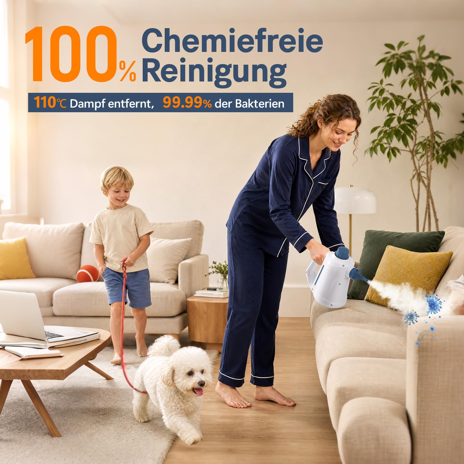 Dampfreiniger Handgerät,Steam Cleaner für alles,3 Bar /110 °C