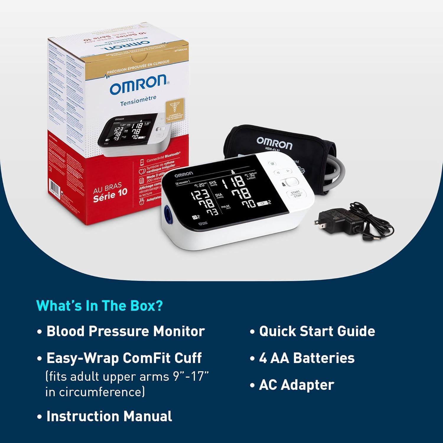 OMRON 10 Series Blood Pressure Monitor for Home Use & Upper Arm Blood Pressure Cuff - #1 Doctor & Pharmacist Recommended Brand - Clinically Validated - Connect App