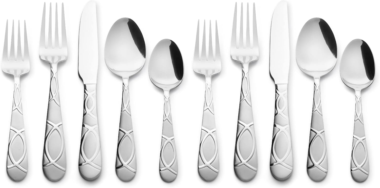 Lily Frost 20 Piece Flatware Set, Service for 4 (Pack of 2)
