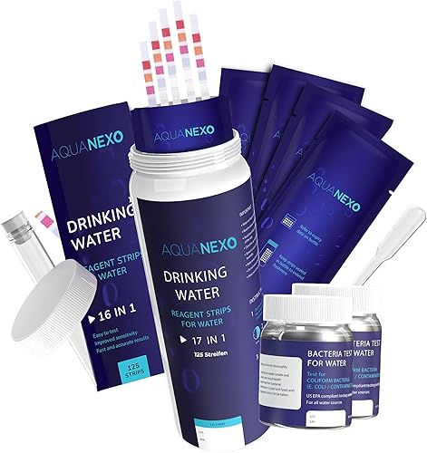 18 Paramètres 125 Bandelettes Test Eau Potable + 2x Test Bactéries Coliformes