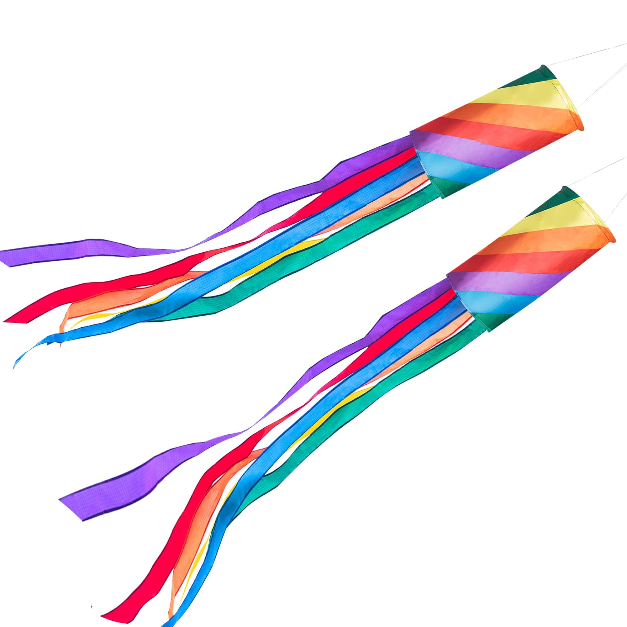 Manche à air arc-en-ciel 9KM DWLIFE drapeau spirale extérieur lot de 2