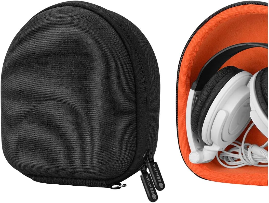 GEEKRIAShield Headphones Case for Foldable On-Ear Headsets, Replacement Protective Hard Shell Travel Carrying Bag, Compatible with Audio-Technica SJ55 and More (Dark Grey)
