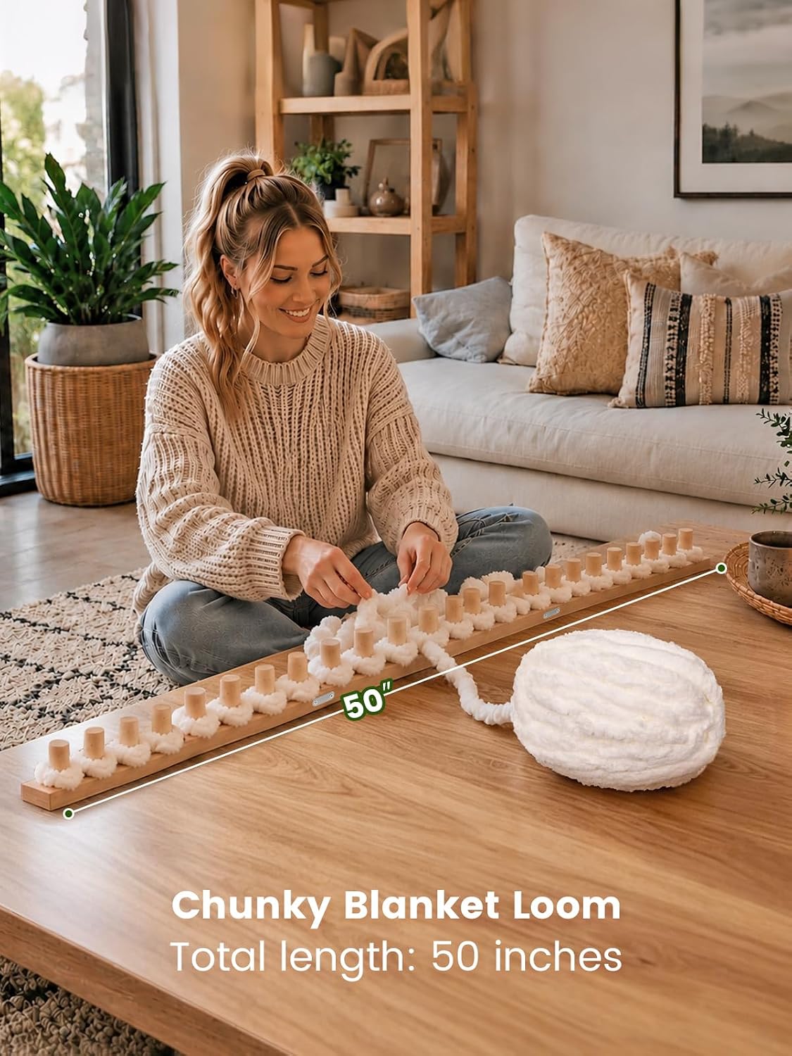 Chunky Yarn for Hand Knitting with 50" Loom,Jumbo Bulky Yarn for Crocheting