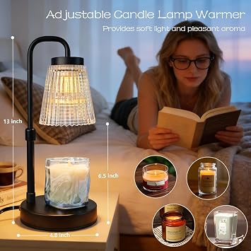 Banbanda Candle Warmer Lamp with Timer: Mothers Day Gifts, Birthday Gifts for Women, House Warming Gifts New Home Decor Height Adjustable Candle Lamp - with 2 Bulbs
